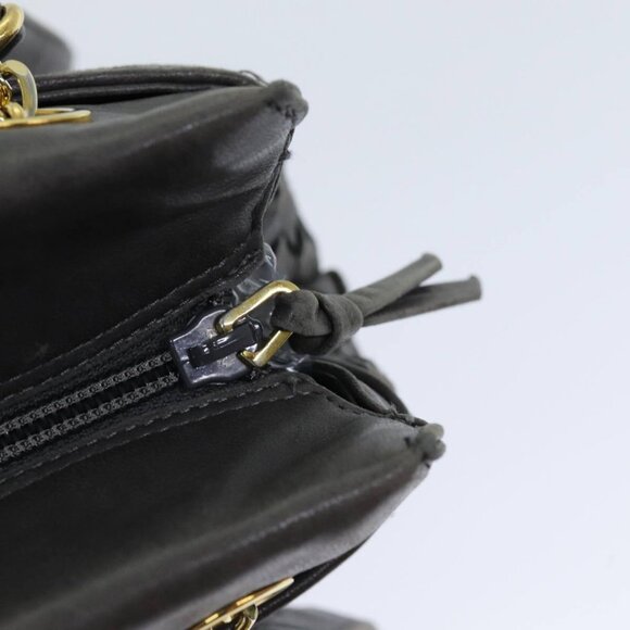 BALLY Shoulder Bag Leather Gray Auth yb580 - Picture 9 of 16